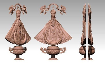 san juan los lagos virgin - cnc traditional spirituality figure statue ancient classic sacred decoration jewerly female stone wood metal milling art sculptures gold jewelry 3d print model - Mito3D