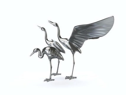 sandhill grue 3d impression modèle héron oiseau aigrette faune plume nature animal cigogne sauvage flamant grand l'eau bijoux art sculptures soulagement bas 3d print model - Mito3D