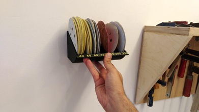 sanding discs rack -organizer - 5 inch disks hobby-diy organizer grit 5inch hobby diy hand tools 3d print model - Mito3D