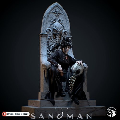 sandman fanart perpetuo demon hq character printable hero art sculptures 3D print model - Mito3D