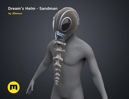 sandman helm morpheus lord dream nightmare netflix helmet cosplay fashion mask dc 3d print model - Mito3D