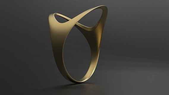 sanj ring 06 casual gold design abstract love jewelry wedding rings 3d print model - Mito3D