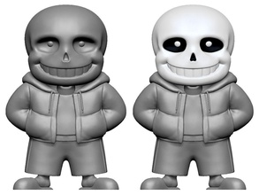 sans undertale character figure game body skull bones man statue skeleton white art sculptures 3d print model - Mito3D