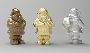santa claus figure statue wood metal christmas cnc printable gold silver art sculptures 3d print model - Mito3D