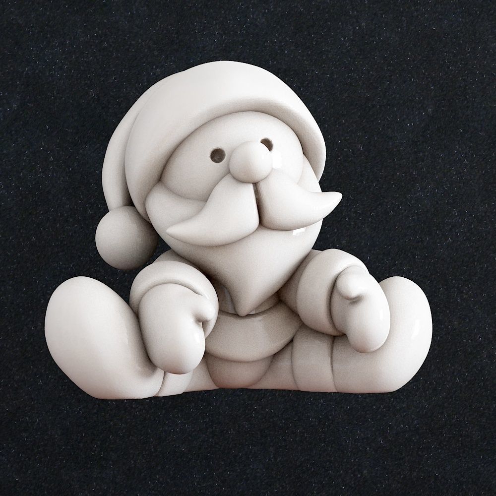 santa claus inverno pupazzo neve christma palla Babbo Natale arte sculture 3D print model - Mito3D