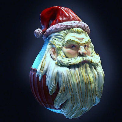 santa claus christmas ball tree party home deco decoration ancient art sculpture face house decor 3d print model - Mito3D