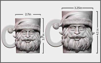 papa noel claus cara 3d impresión gorra coffie casa cocina comida 3d print model - Mito3D