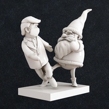 Père Noël claus clochard joyeux hiver bonhomme neige art sculptures 3d print model - Mito3D