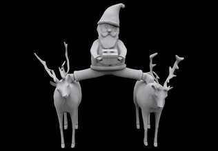 santa epic split christmas winter season claus van damme commercial box reindeer human man ornament stunt crazy accessories house 3d print model - Mito3D