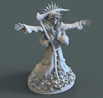noel baba muerte 3d yazdır model aziz ölüm heykel gizli neopagannizm pagan 3dprint heykelcik dini meksikalı kült kafatası iskelet koruyucu katolik dekor ev 3d print model - Mito3D