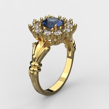 saphir diamants or bague bijoux platine précieux luxe mariage imprimable diamant brillant anneaux 3d print model - Mito3D