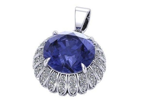 sapphire diamonds pendant golden silver jewelry pendants 3d print model - Mito3D