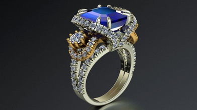 Saphir-ring Schmuck ring gold Silber bedruckbar ist cnc sterling diamond Mode 3dprint verschiedene Modelle Juwel Mode-ring Platin Diamant-ring Ringe 3d print model - Mito3D