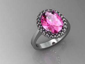 sapphire rosette engagemen jewelry gold diamond ring gilr engagement platinum silver jewel rings 3d print model - Mito3D