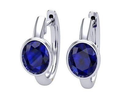 sapphire silver earrings diamonds golden jewelry 3d print model - Mito3D