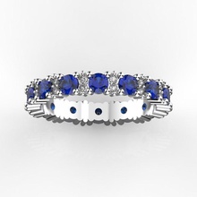sapphires eternity ring diamond jewel precious wedding jewellery gold gemstone sapphire gems jewelry rings 3d print model - Mito3D