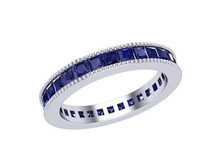 zafiros infinito banda diamante dorado solucionador joyería joya anillo anillos 3d print model - Mito3D