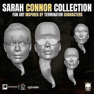 sarah head collection action figures gi joe mezco marvel legends classified force sculpt woman women female terminator connor games toys 3d print model - Mito3D