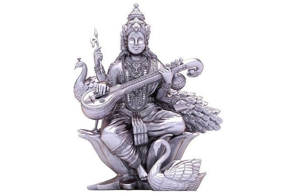 saraswati laxmi altın takı gümüş kolye mücevher güneydekuyumcu tanrı bagvan antik karakter bharat hintli düğün hindugod murti heykel heykeller 3d print model - Mito3D