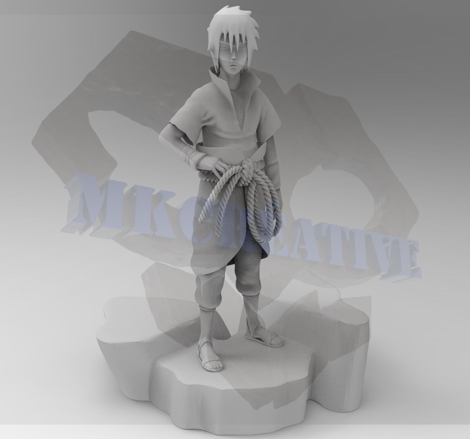 sasuke naruto statua shuppiden stampa stampabile 3dprint giocattolo figure figurine scultura scolpire giochi giocattoli diorama diorami 3D print model - Mito3D