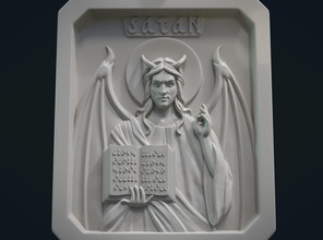 satan relief pendant devil hell lucifer inferno demon imp fallen angel icon sin evil art jewelry pendants 3d print model - Mito3D