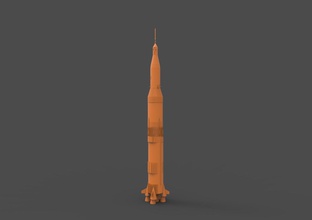 saturn rocket v 1b apollo launch vehicle nasa jpl orbiter rover spaceship booster stage missile moon american human rated expendable skylab hobby diy automotive 3d print model - Mito3D