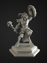 satyr soldier games-toys satyr soldier chaos guardian demigod demon mytologies 28mm 32mm dlp fantasy warrior chaotic shield mace toys game accessories games toys game accessories games