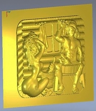 Sauna Bad Panel Frau Holz Carving Kunst Skulpturen 3d print model - Mito3D