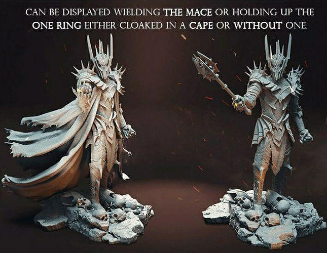 Sauron Kral yüzükler stl 3dbaaski 3d hobi kendin yap 3D print model - Mito3D