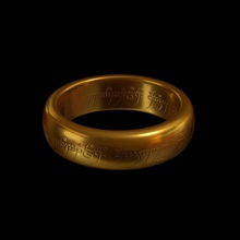 sauron anillo señor of anillos oro tolkien imprimible mitología joya continuar leyenda mágico hobbit fantasía ficticio criatura gondor joyería 3d print model - Mito3D
