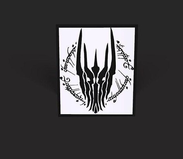 Sauron siluet logo 3d elvish harfler fanart Sileta elf sembol Modelado heykel modelleme ürün tasarım Tolkien Yüzüklerin Efendisi pelikula kitap digital3d amblem Sanat heykeller 3d print model - Mito3D