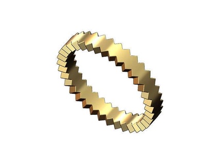 saw edge stacker band us sizes 4to8 faceted fashion jewelry printable gold silver stackable geometric ring sterling jewellery serrated pattern 3d model rings 3d print model - Mito3D