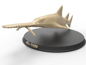 saw shark art sawshark carnivor fish sea water wild animal nature print printable toy toys real realistic statue sculptures 3d print model - Mito3D