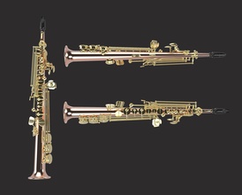 saxo instrument pendentif bijoux musique musical jazz rétro classique antique laiton klaxon art orchestre pendentifs 3d print model - Mito3D