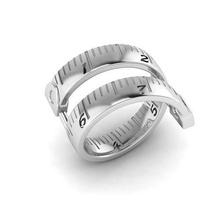échelle bague règle droit férule diamant or argent imprimable engagem bijoux engagement mode solitaire gemme bijou anneaux sterling 3d print model - Mito3D