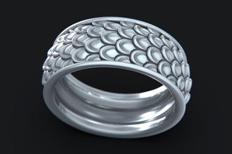 scaled wedding ring jewelry squama cells scales etsy engagement band bridal mens female jewellery sterling golden fish snake dragon lizard sea rings 3d print model - Mito3D