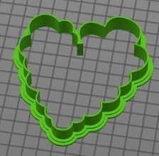 scallop heart cookie cutter bakery pastry baked valentine food hobby diy 3d print model - Mito3D