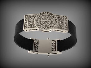 scandinavian rune compass vegvisir bracelet - 242 cross god religion symbol christian sterling ring jewellery jewel engagement diamond wedding fashion bracelets necklaces jesu pendants jewelry 3d print model - Mito3D