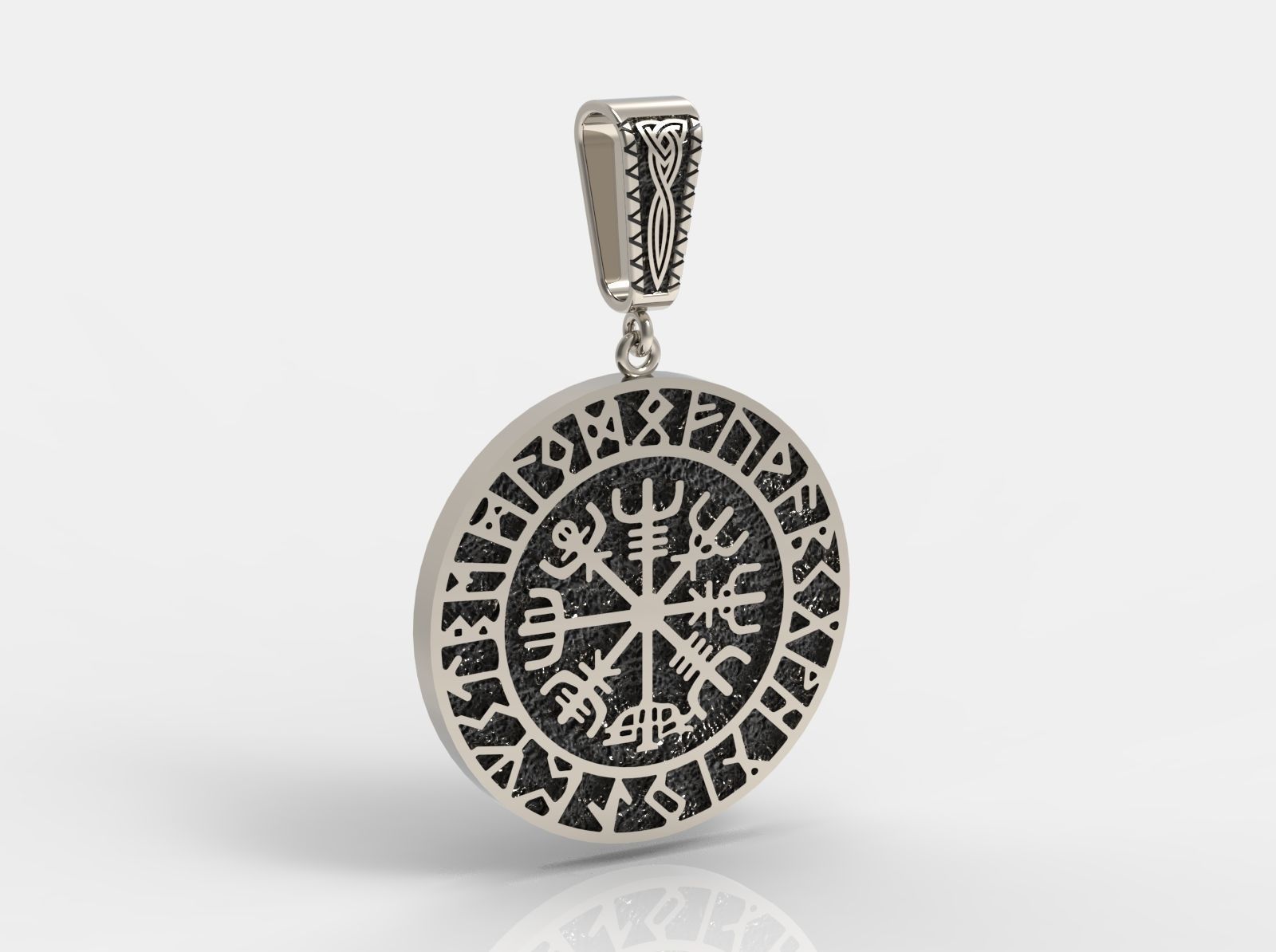 escandinavo runa bússola vegvisir pingente n 241 cruz deus religião símbolo cristão anel imprimível jóias jóia noivado diamante casamento moda pulseiras colares jesu joalheria pingentes 3D print model - Mito3D