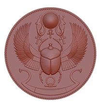scarabeo scarabaeus giusto egitto egiziano simbolo moneta dio faraone bas sollievo sculture arte 3d stampa pendente incisione sospensione emblema 3d print model - Mito3D