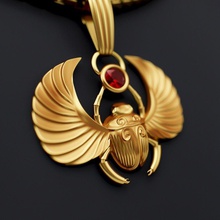 scarab pendant egypt silver gold amulet gem ruby citrin bug jewel printable jewellery jewelry pendants 3d print model - Mito3D