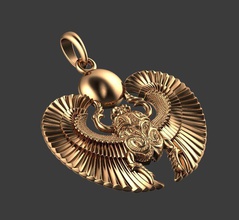 scarab pendant gold silver jewelry stl file design precious luxury printable sterling pendants 3d print model - Mito3D