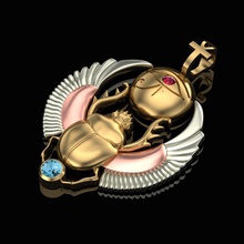 scarab pendant jewelry silver cnc machine egypt pharaoh religion religiou object topaz ruby gem jewel pendants 3d print model - Mito3D
