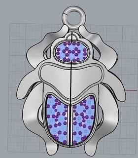 scarab pharaonic necklaces jewelery gem silver diamond ring egypt fashion ringprintable gift showcase buffet jewelry 3d print model - Mito3D