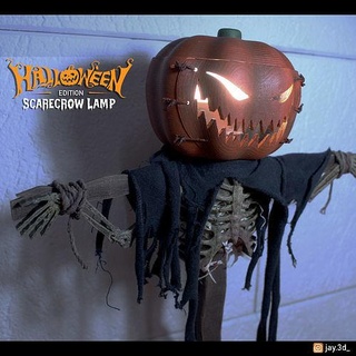 scarecrow lamp - halloween edition scarecrow halloween scary crow spooky pumpkin corn field straw gravestone zombie grave horror tomb cemetery tombstone graveyard creepy undead crypt house lighting horror house corn field halloween pumpkin  3d print model - Mito3D