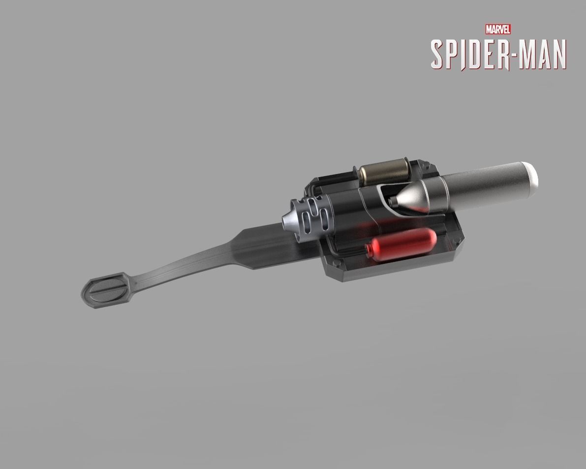 escarlata araña webshooter ps4 juego 3d impresión bricolaje diy cosplay arte hombre maravilla traje armadura brazaletes hierro batman pasatiempo 3D print model - Mito3D