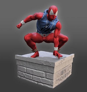 écarlate araignée homme merveille personnage super héros bande dessinée art bandes dessinées 3d impression sculptures 3d print model - Mito3D