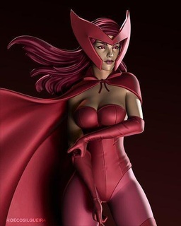 scarlet witch stylized marvel scarletwitch wanda film movie xman xmen super hero superhero art sculptures 3d print model - Mito3D