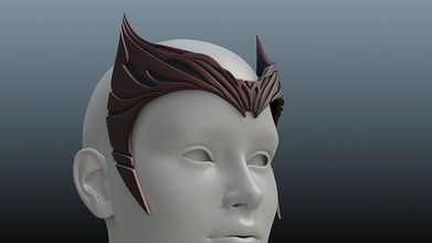 scarlatto strega tiara scarletwitch wandavision vendicatori cosplay meraviglia supereroe arte sculture 3d print model - Mito3D