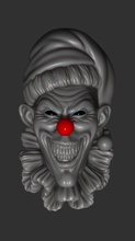 spaventoso clown frigo magnete calamita halloween zucca arte deco figurine miniature 3dprinting zombie burlone orrore vacanza testa viso demone uomo nero sculture 3d print model - Mito3D